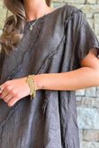 Lalli Damask Asymmetric Panel Top Chocolate